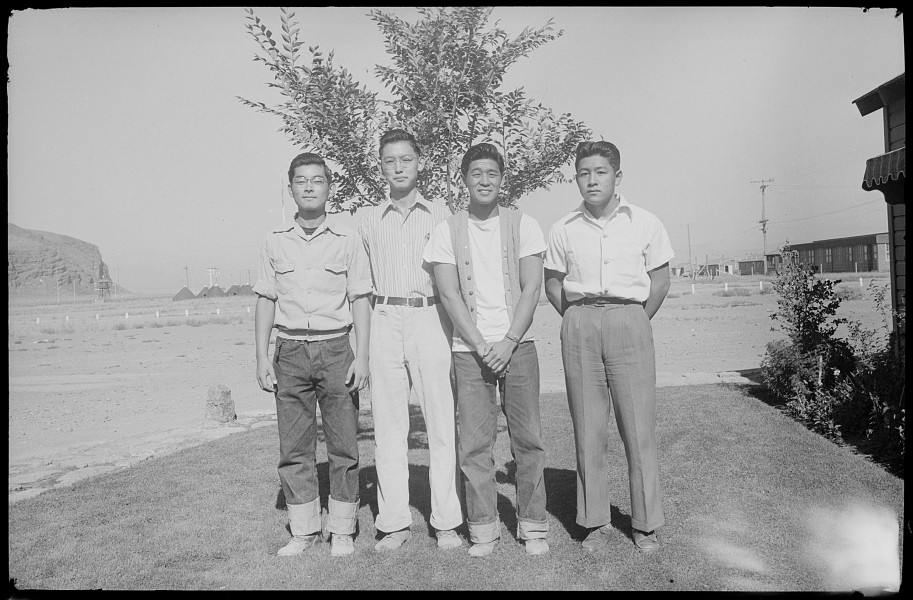 Tule Lake Relocation Center, Newell, California. Four outstanding Tri-State High School leaders. ( . . . - NARA - 539423