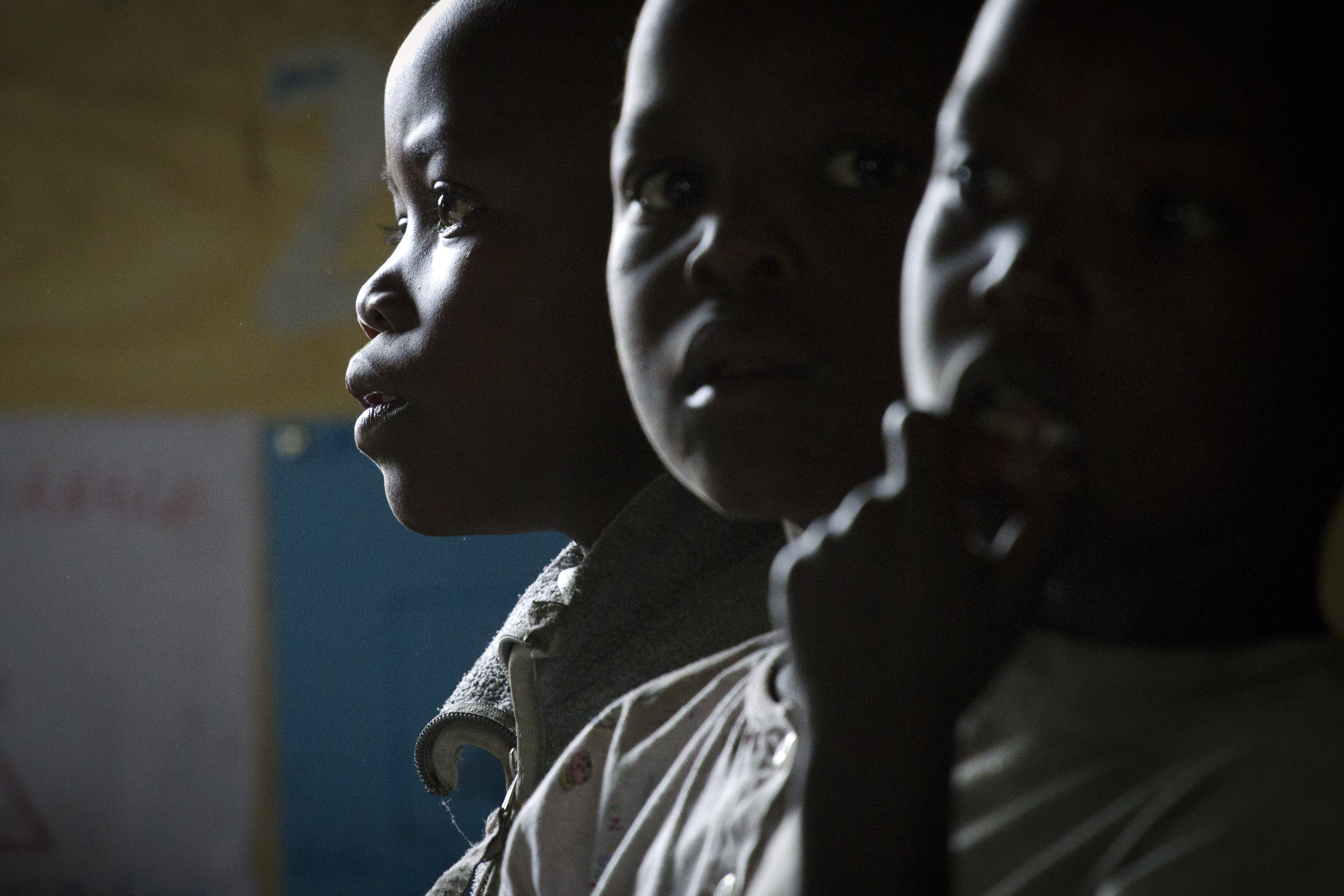 Young Congolese boys during a lesson at the Mugosi Primary School
