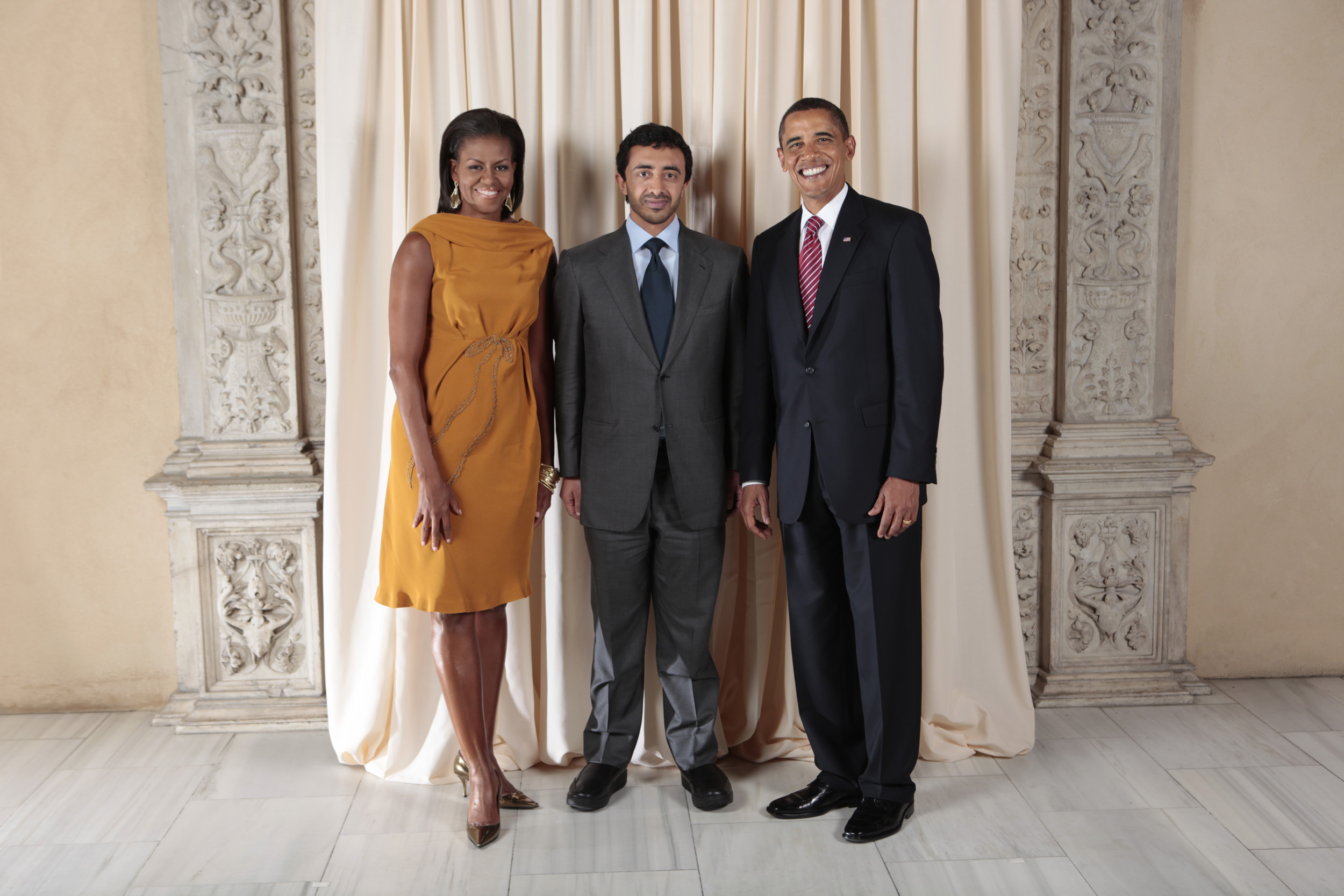 Abdullah bin Zayed Al Nahyan with Obamas