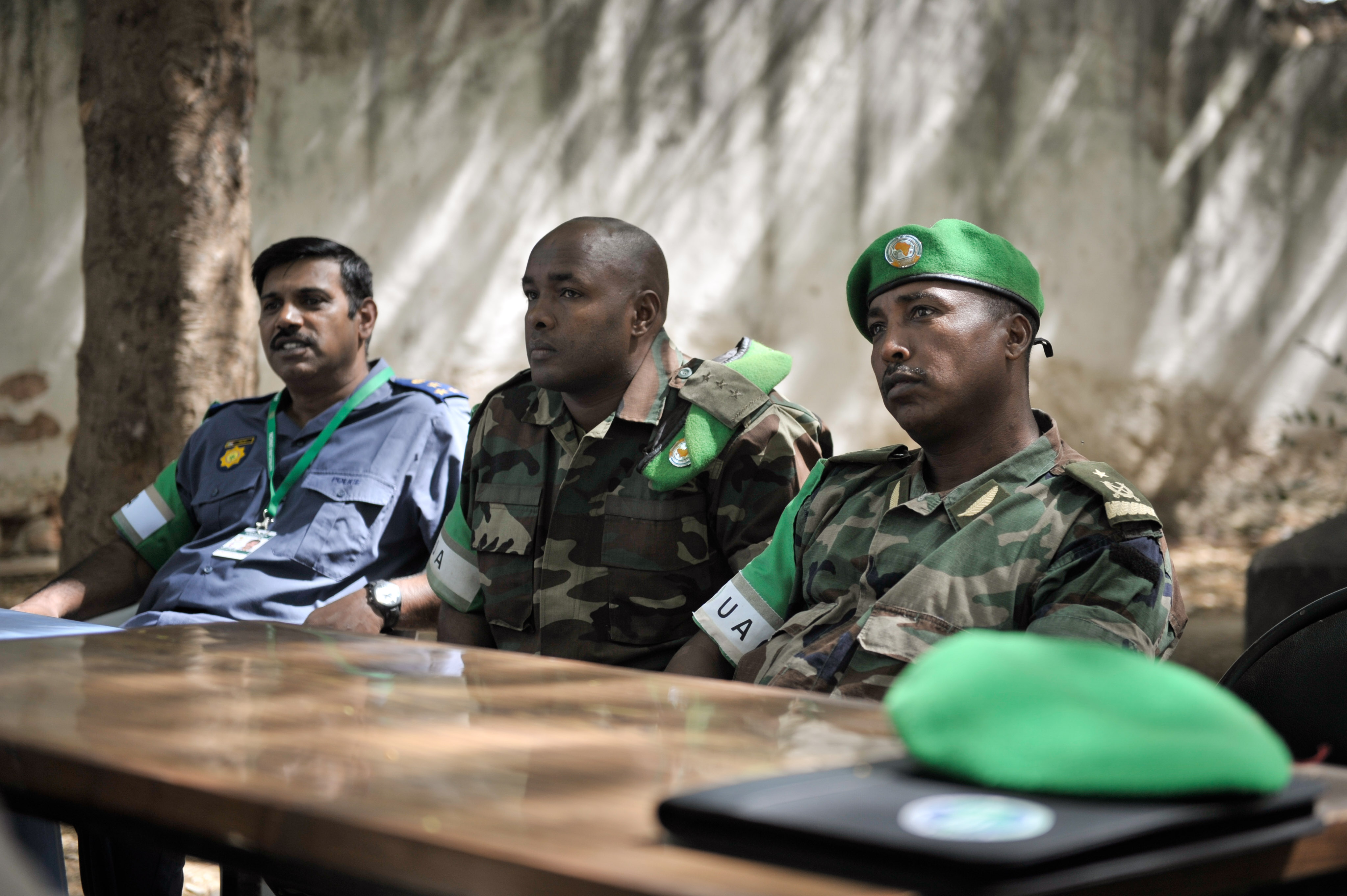 AMISOM Deputy Force Commander, Major General Geoffrey Baraba Muheesi, and AMISOM's new Police Commissioner, Anand Pillay, visit Baidoa, Somalia, on June 20. The two AMISOM officials were received by (14281132677)