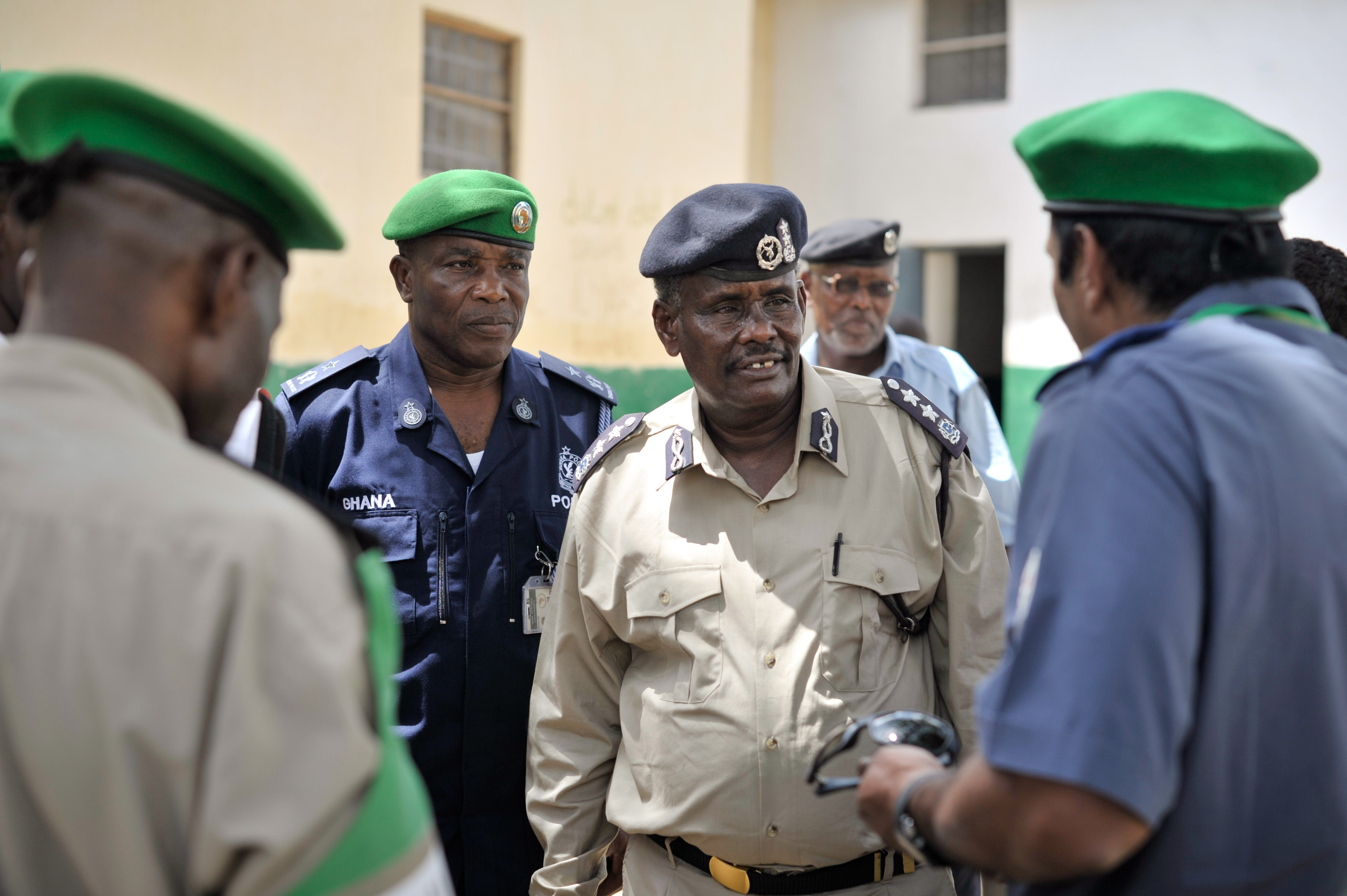 AMISOM Deputy Force Commander, Major General Geoffrey Baraba Muheesi, and AMISOM's new Police Commissioner, Anand Pillay, visit Baidoa, Somalia, on June 20. The two AMISOM officials were received by (14466427674)
