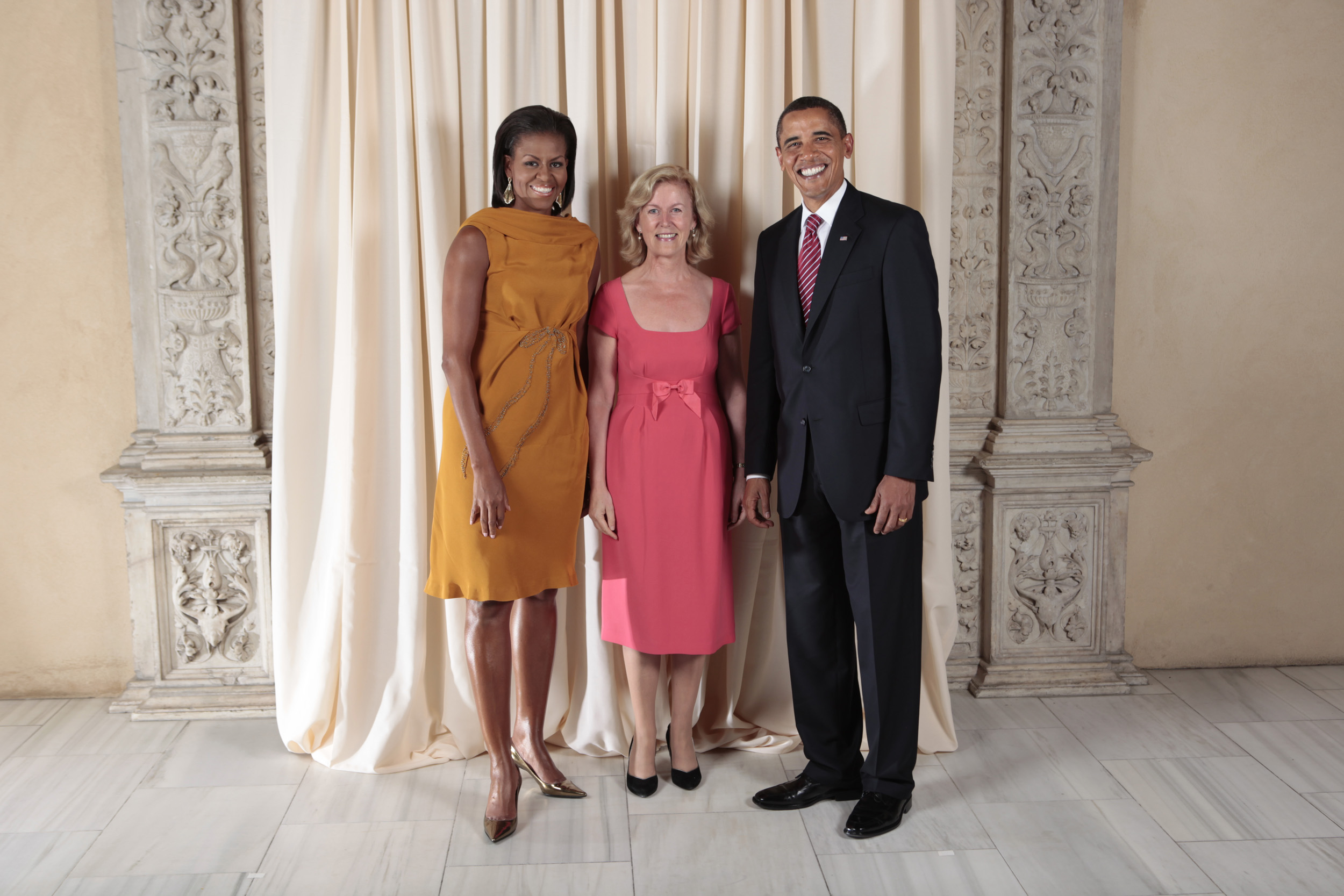 Anne Anderson with Obamas