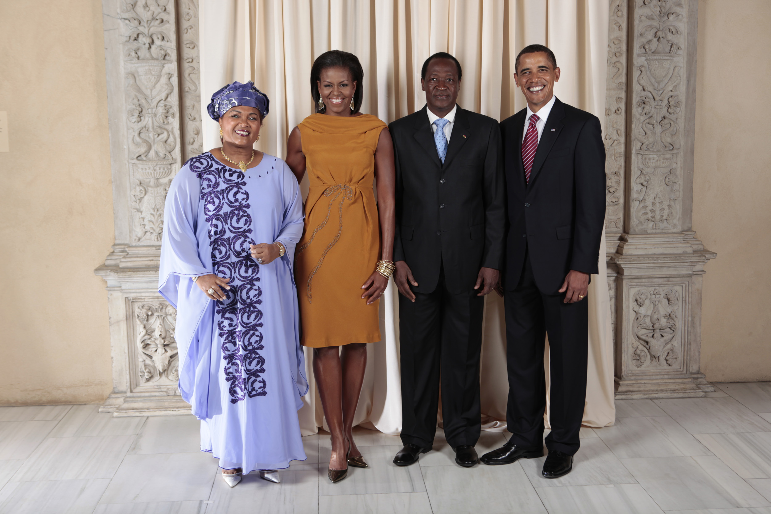 Blaise Compaore with Obamas
