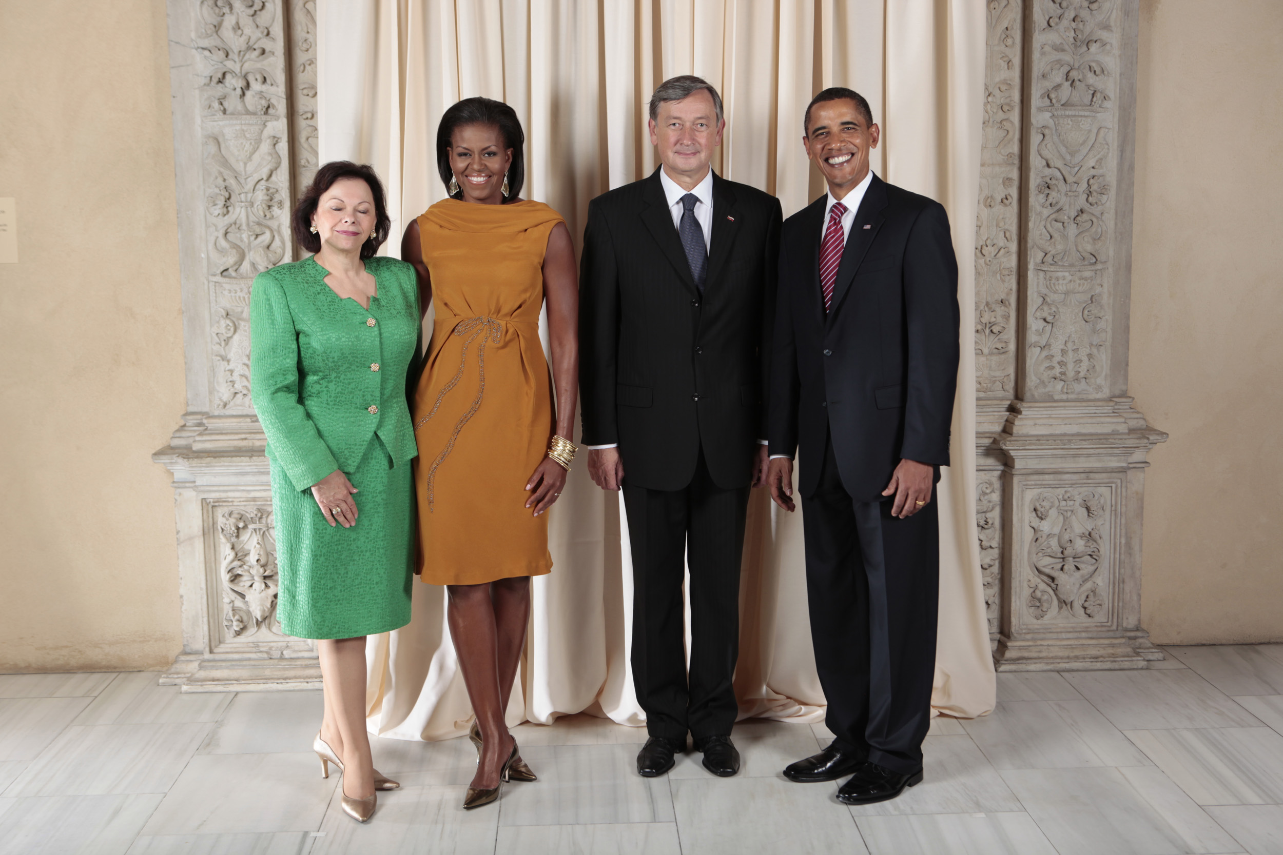 Danilo Turk with Obamas