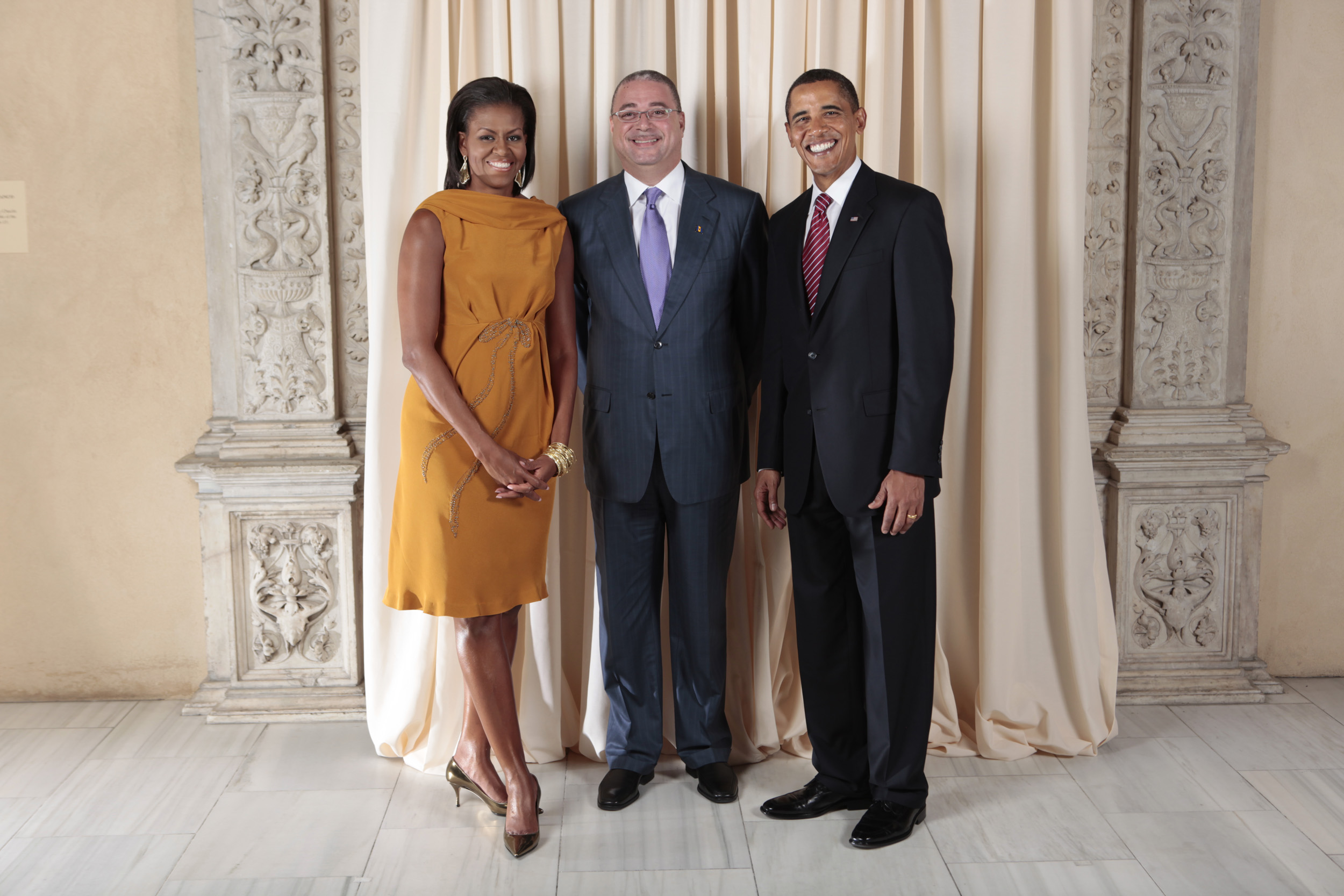 David Thompson with Obamas