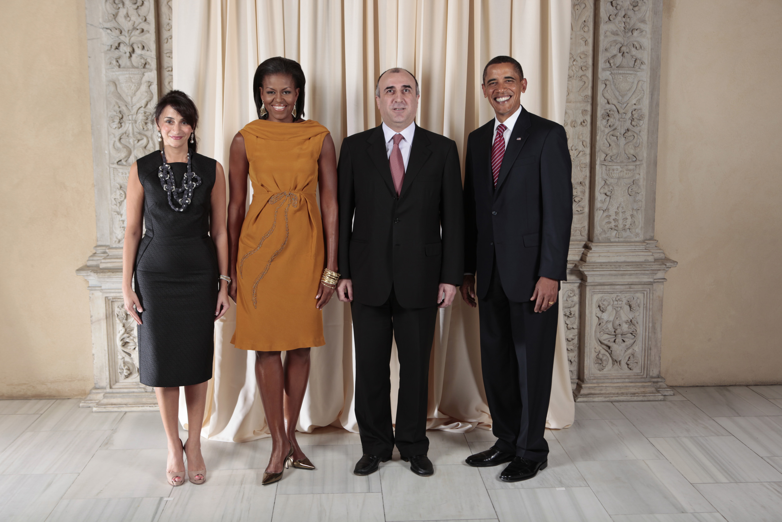 Elmar Mammadyarov with Obamas