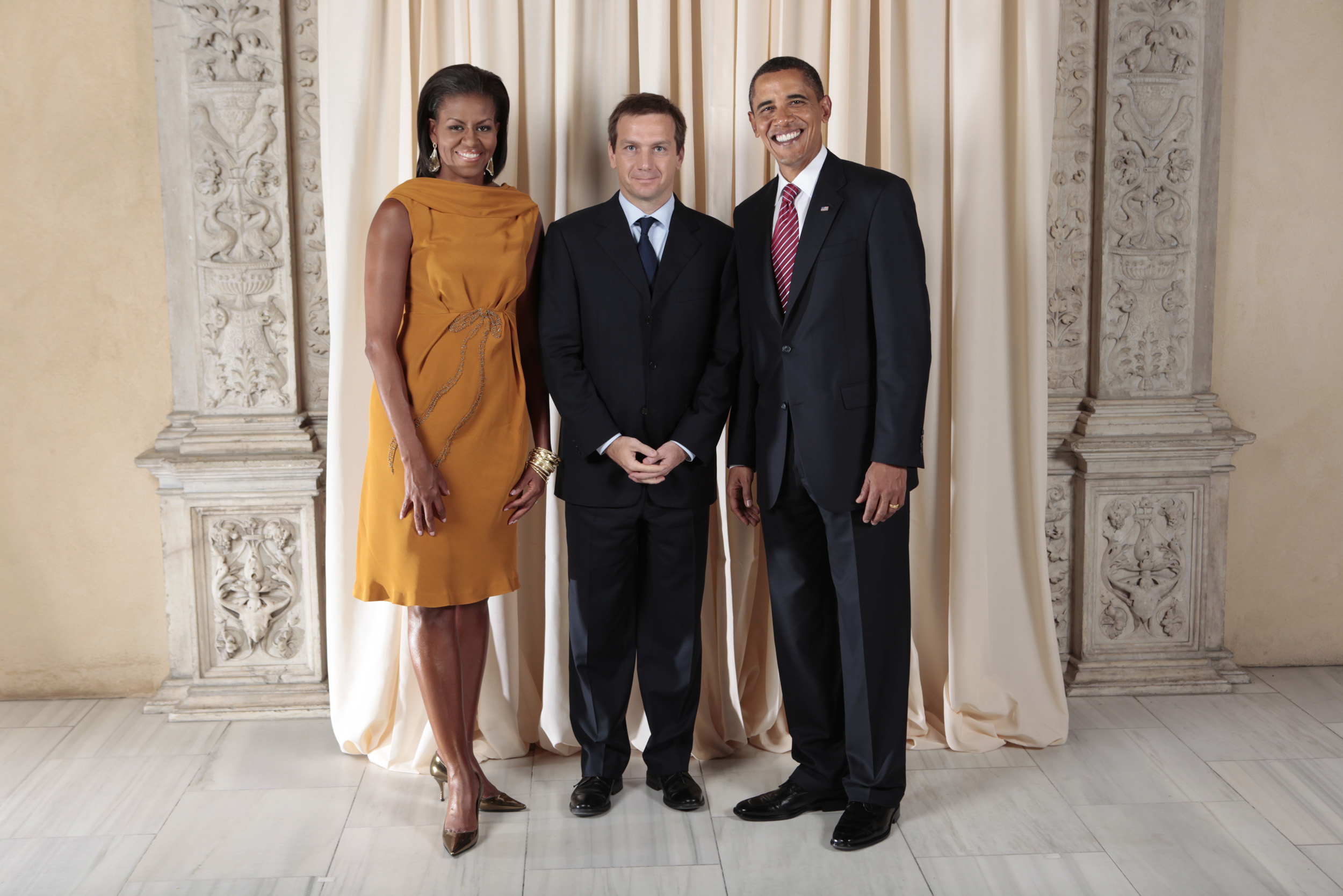 Gordon Bajnai with Obamas