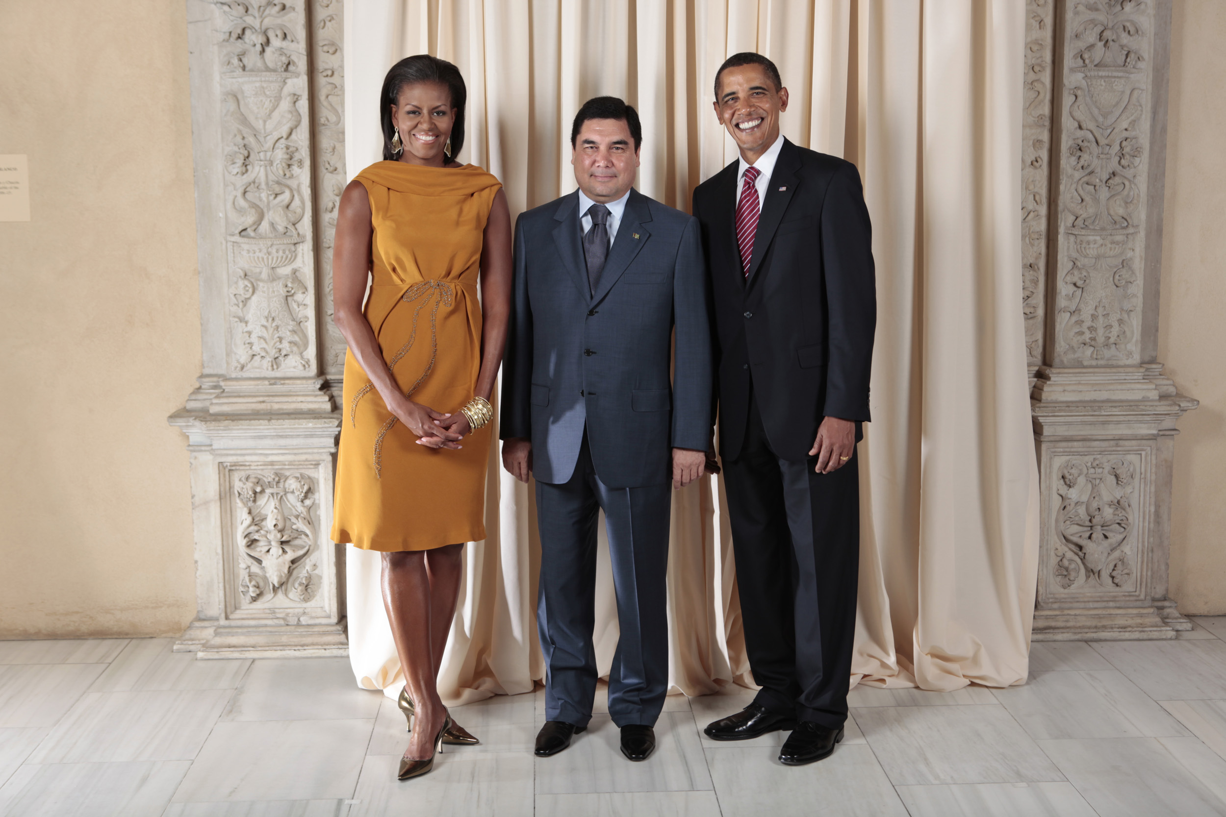 Gurbanguly Berdimuhammedov with Obamas