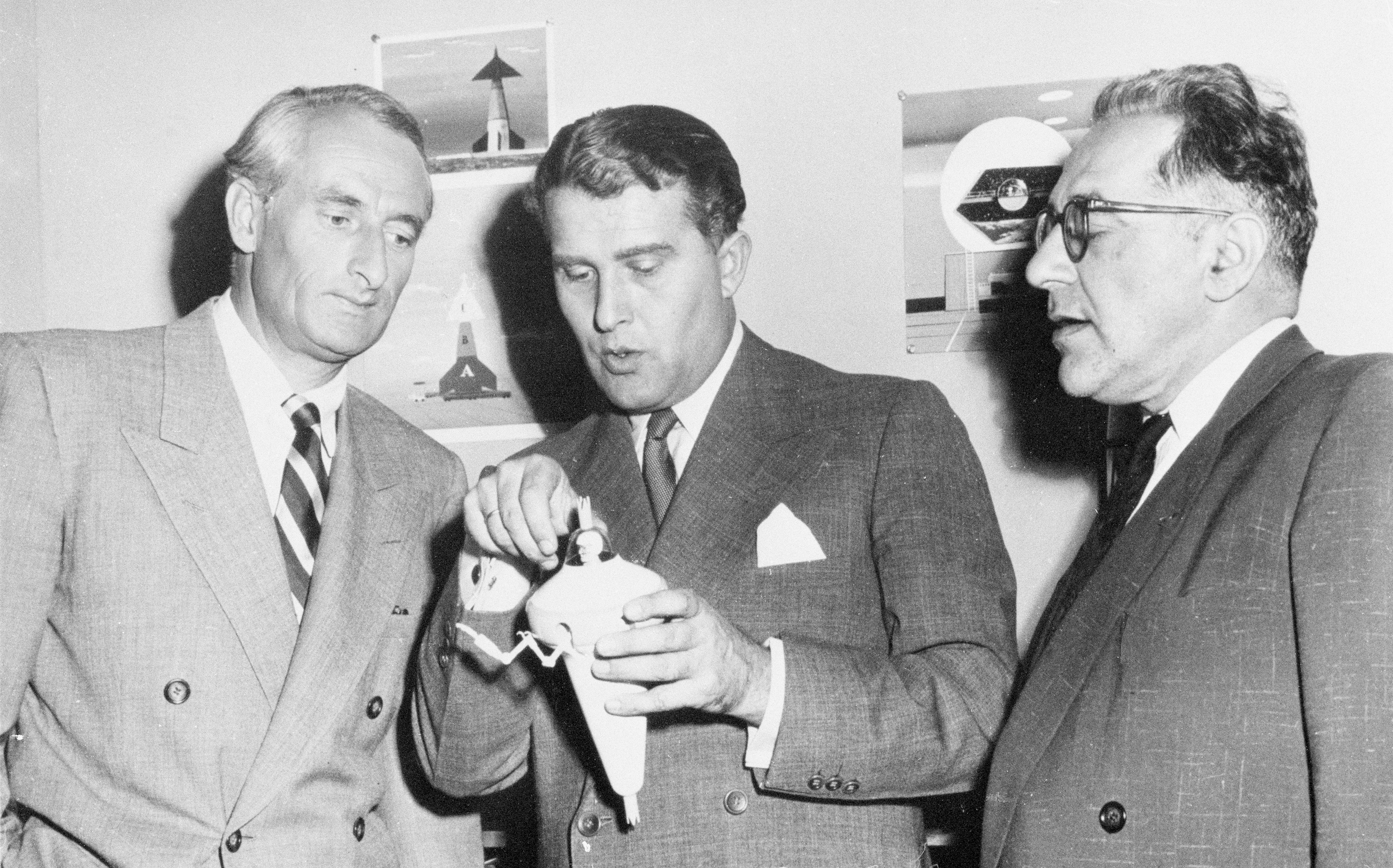 Heinz Haber Wernher von Braun Willy Ley (1954)