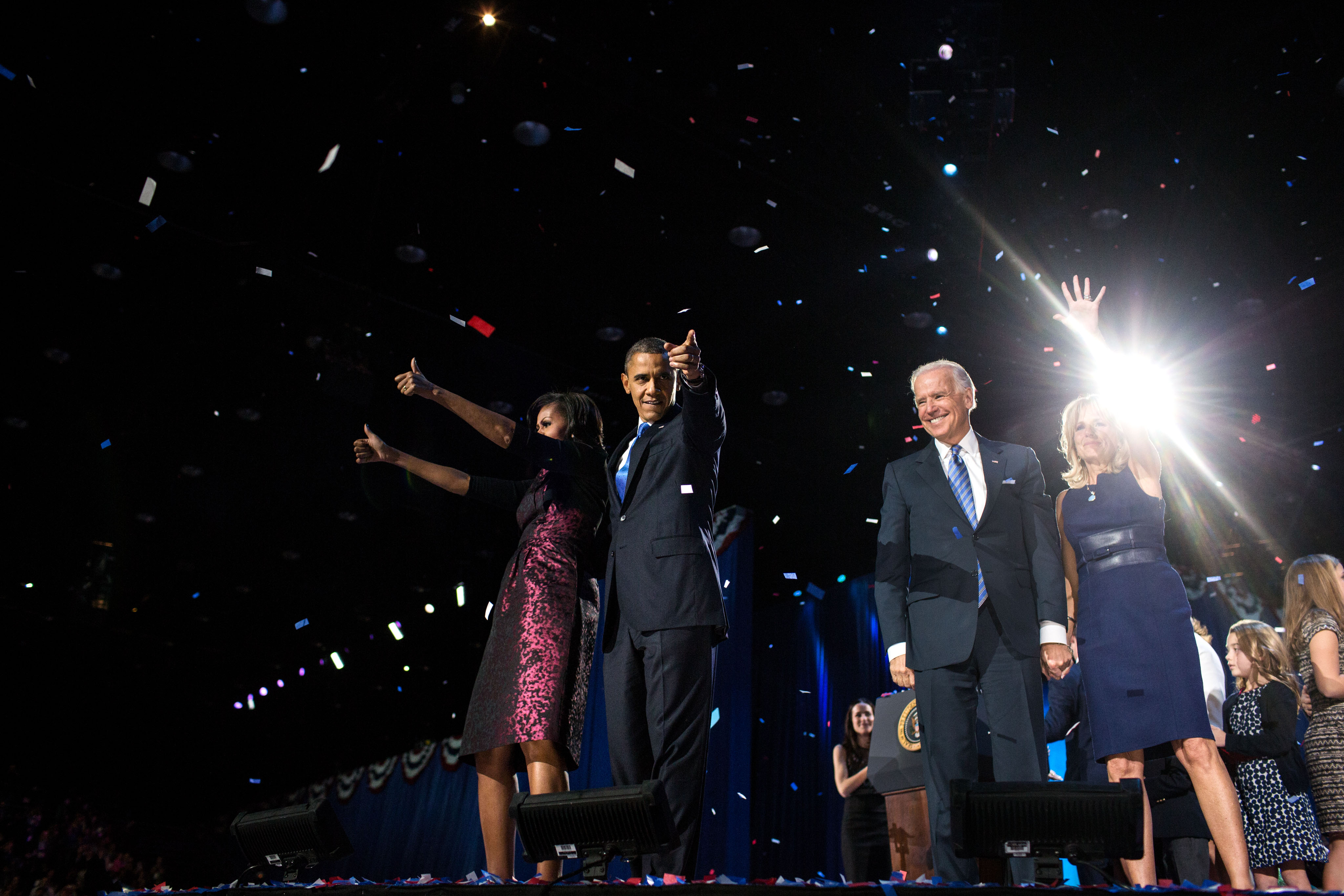 Obamas and Bidens celebrate re-election