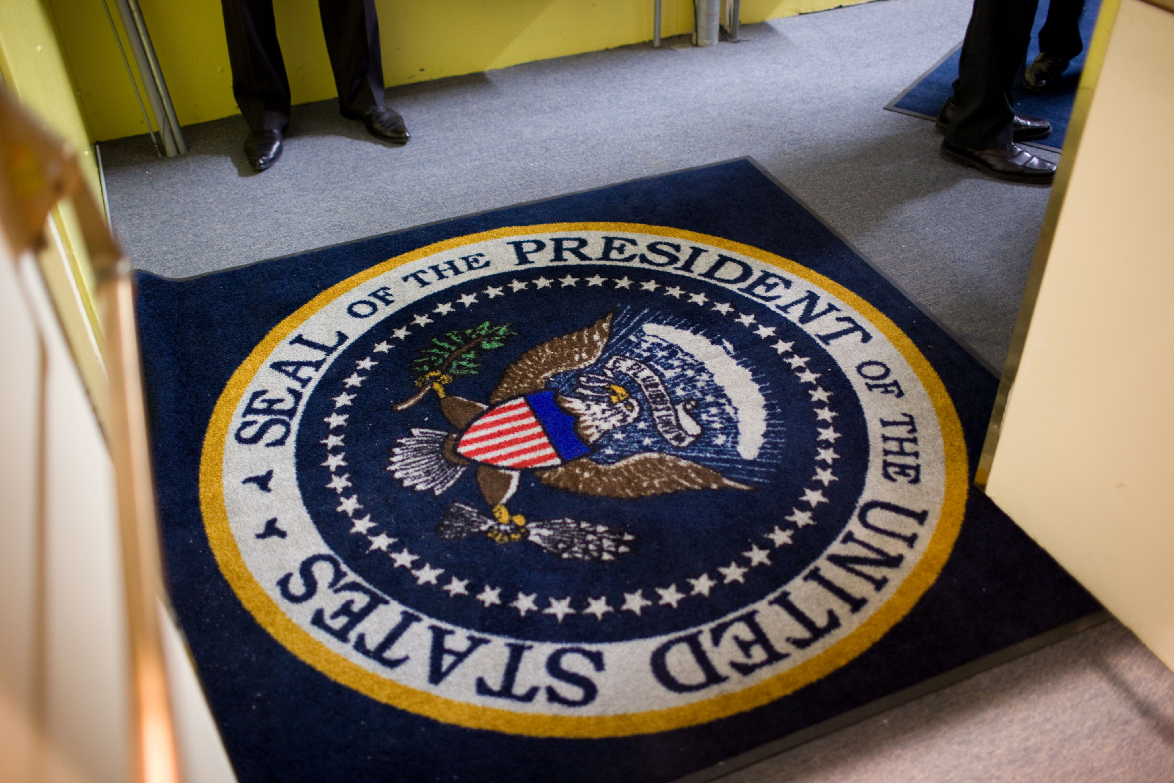 Presidential seal on rug