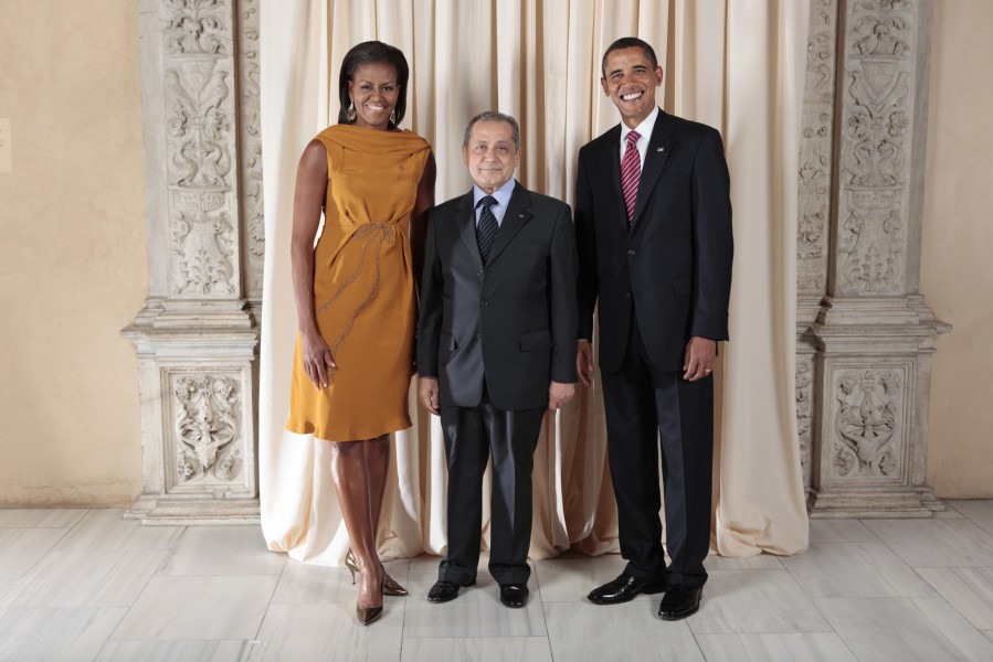 Abdelwaheb Abdallah with Obamas