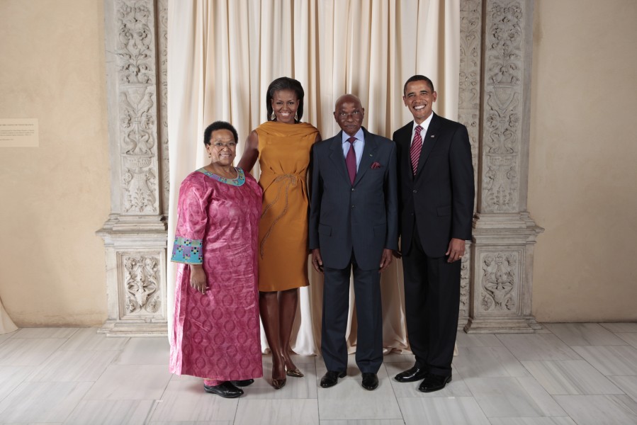 Abdoulaye Wade with Obamas