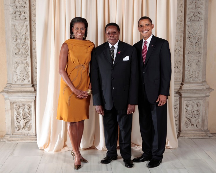 Bingu wa Mutharika with Obamas