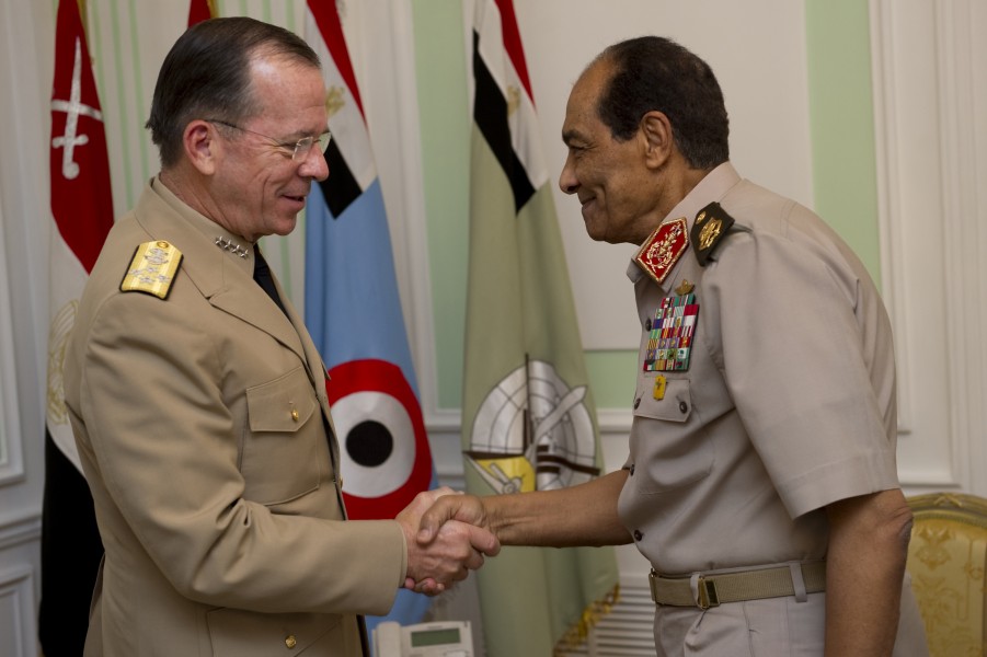 Defense.gov News Photo 110608-N-TT977-034 - Chairman of the Joint Chiefs of Staff Adm. Mike Mullen greets Chairman of the Supreme Council of the Armed Forces of Egypt Field Marshal Mohamed