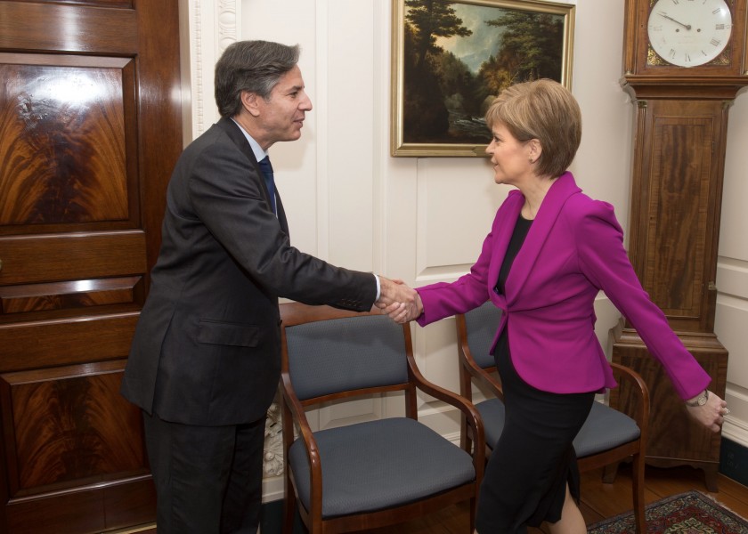Deputy Secretary Blinken Greets Scottish First Minister Sturgeon Before Their Meeting