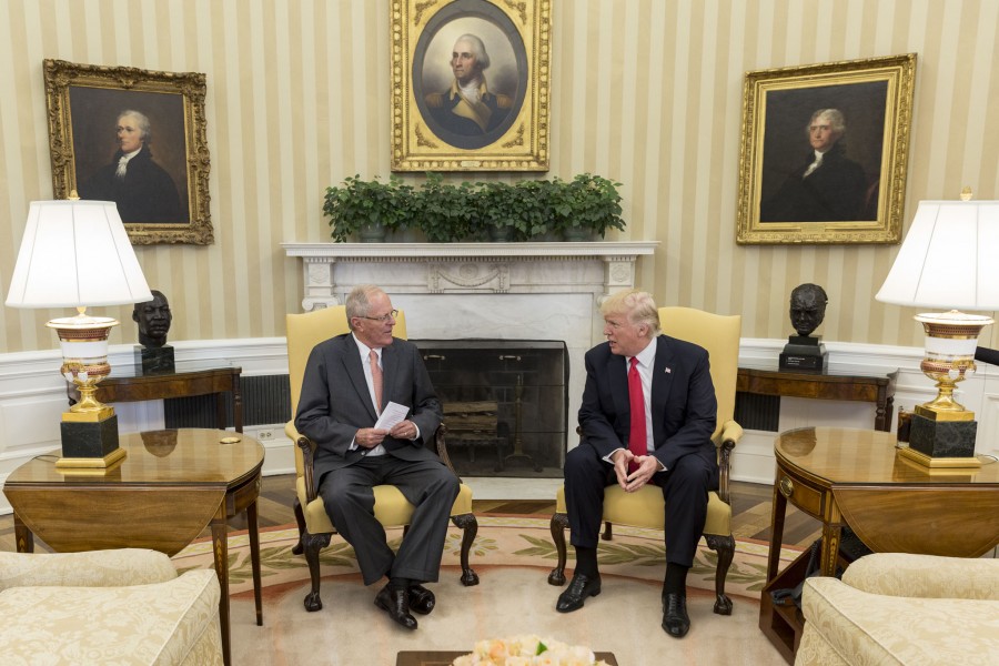 Donald Trump and Pedro Pablo Kuczynski in the Oval Office, February 24, 2017