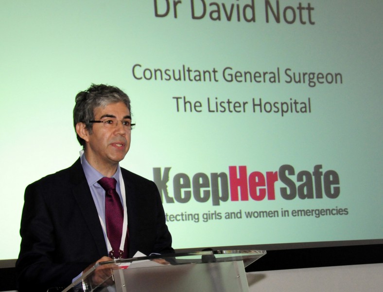 Dr David Nott, Consultant General Surgeon at Lister Hospital addressing the attendees. (10839982916)