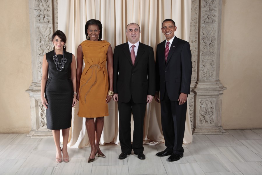 Elmar Mammadyarov with Obamas