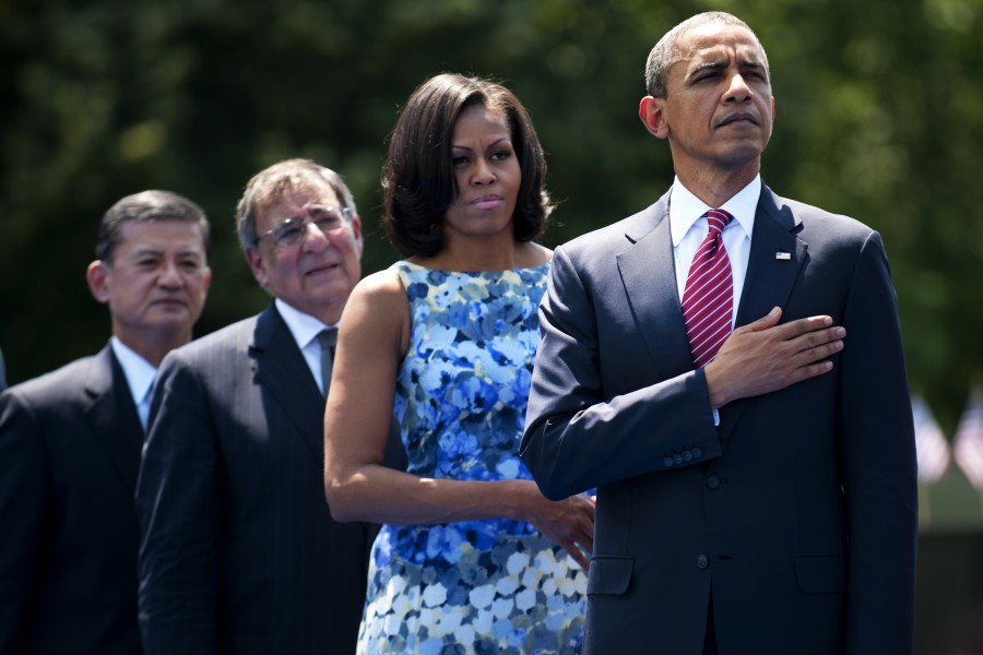 Eric K. Shinseki, Leon E. Panetta, Michelle and Barack Obama, 2012