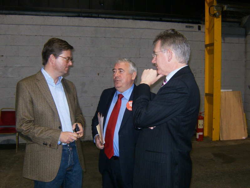 Her Majesty's Ambassador to Ireland, Julian King, Joe Costello and Martin Territt at the count of votes (3983652566)