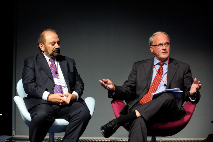 Howard Rosen president British Chambers of Commers och Johnny akerholm direktors Nordiska investeringsbanken (NIB) vid ett seminarium pa Nordic Climate Solutions 2009. 2009-09-09