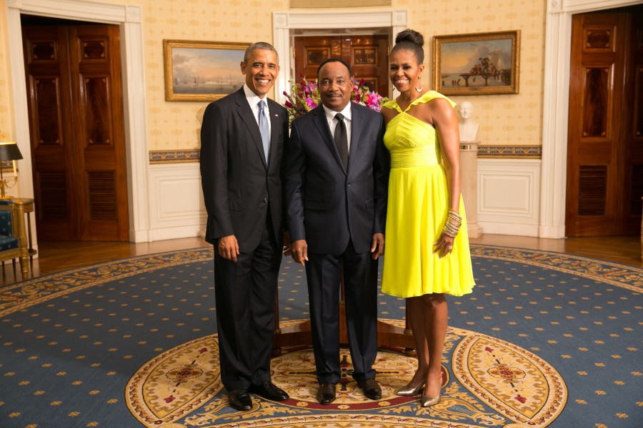 Mahamadou Issoufou with Obamas 2014
