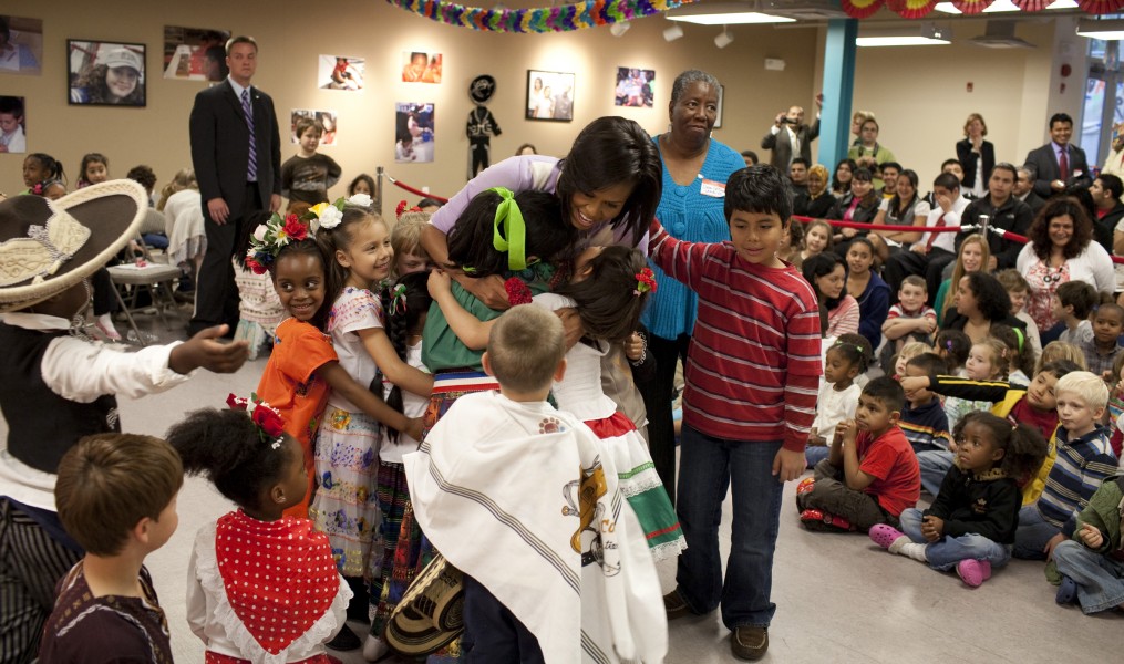 Michelle Obama at Latin American Montessori Bilingual Public Charter School 5-4-09 2