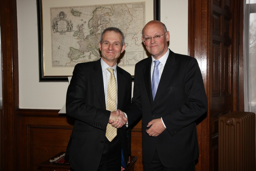 Minister for Europe David Lidington meeting Uri Rosenthal, Dutch Foreign Minister in London, 22 December 2010. (5282875390)
