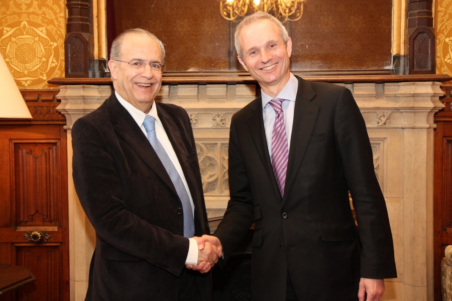 Minister for Europe David Lidington with Cypriot Foreign Minister Ioannis Kasoulides in London, 24 April 2013. (8678816830)