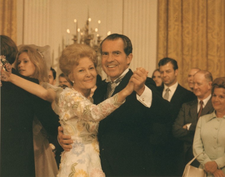 Nixons dancing at daughter's wedding, June 12, 1971