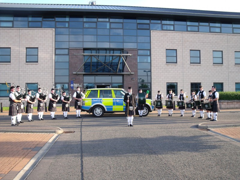 Northern Constabulary Pipe Band 2009 at Police Headquarters Inverness Scotland