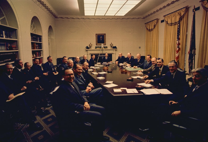 President Nixon with his first term cabinet