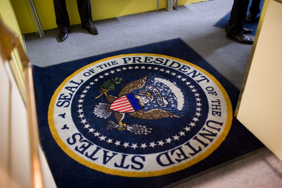 Presidential seal on rug