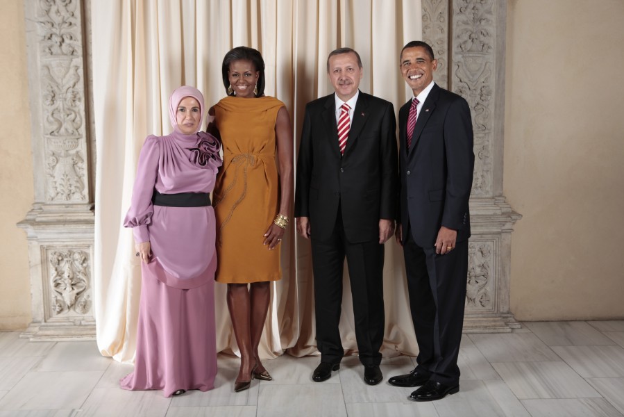 Recep Tayyip Erdogan with Obamas