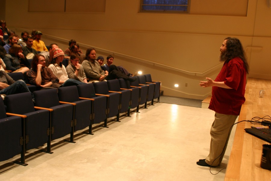 Richard M. Stallman with crowd
