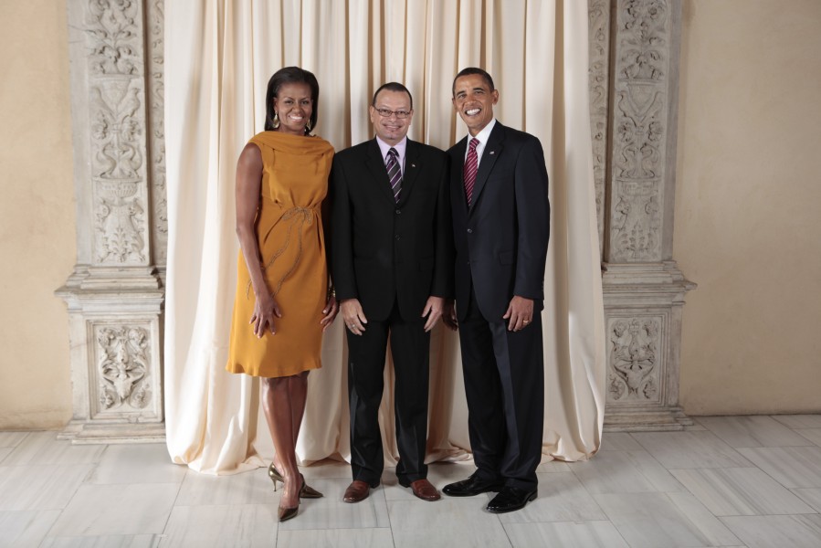 Ronald Jumeau with Obamas
