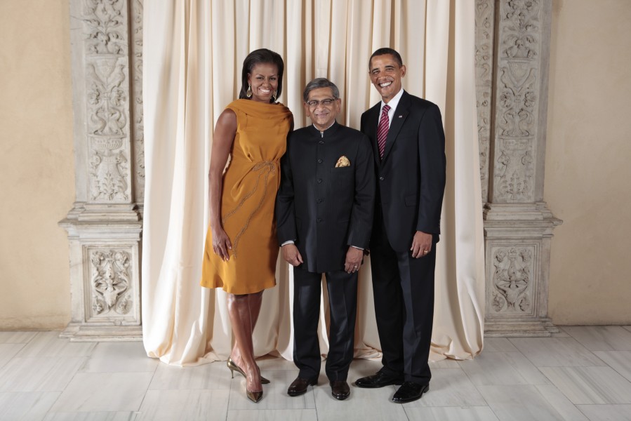 S M Krishna with Obamas