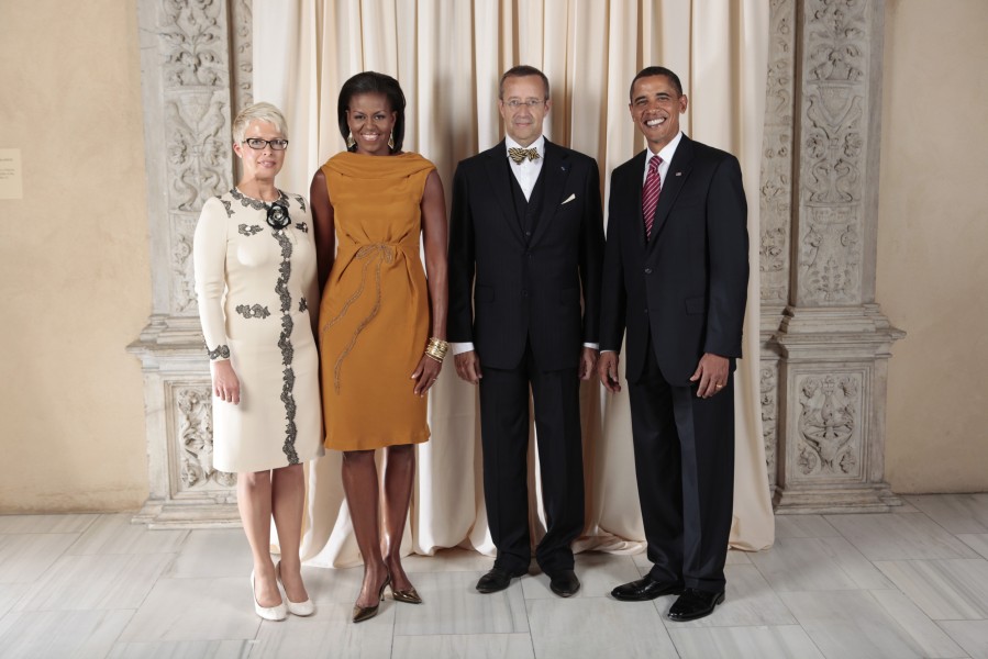 Toomas Hendrik with Obamas