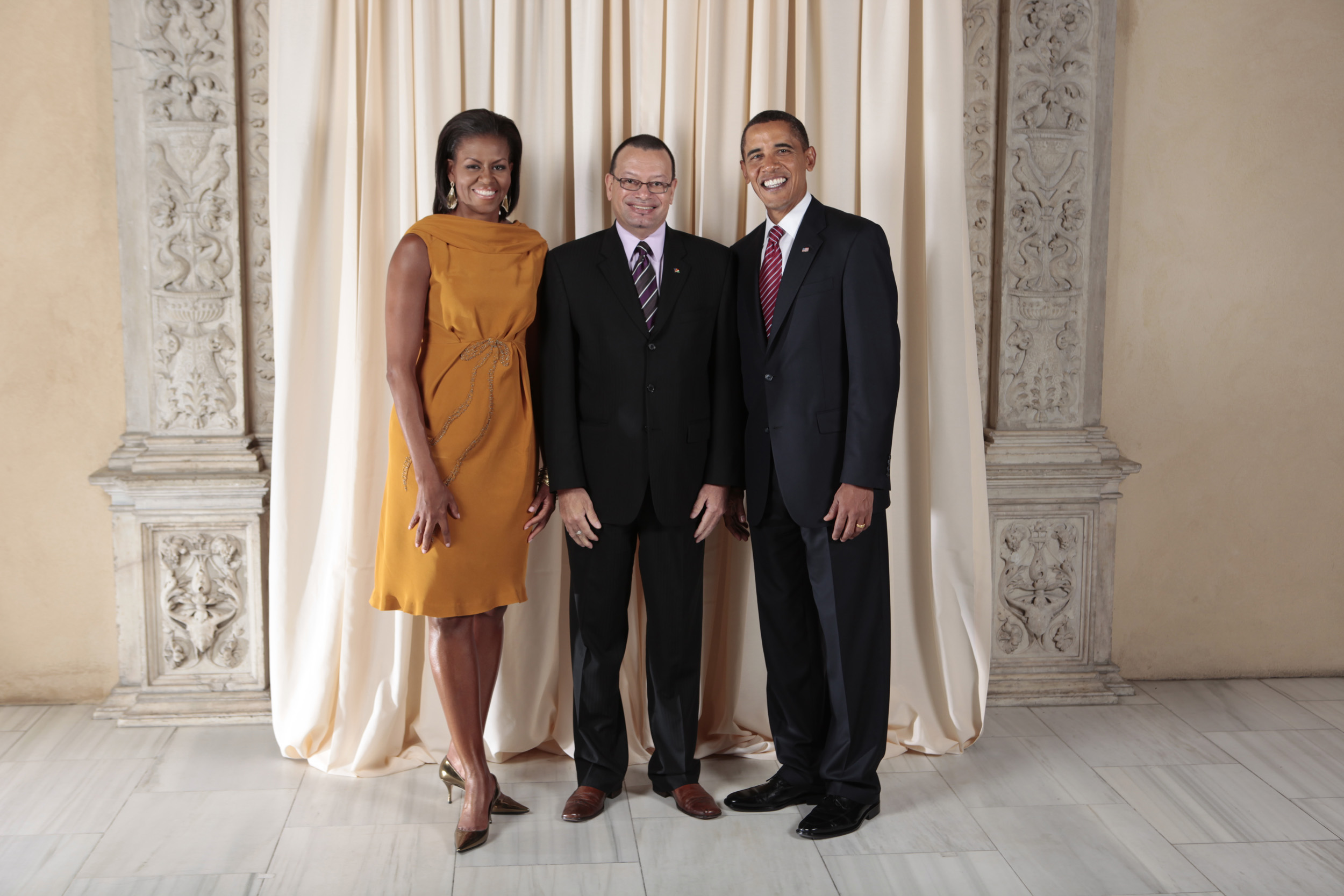 Ronald Jumeau with Obamas