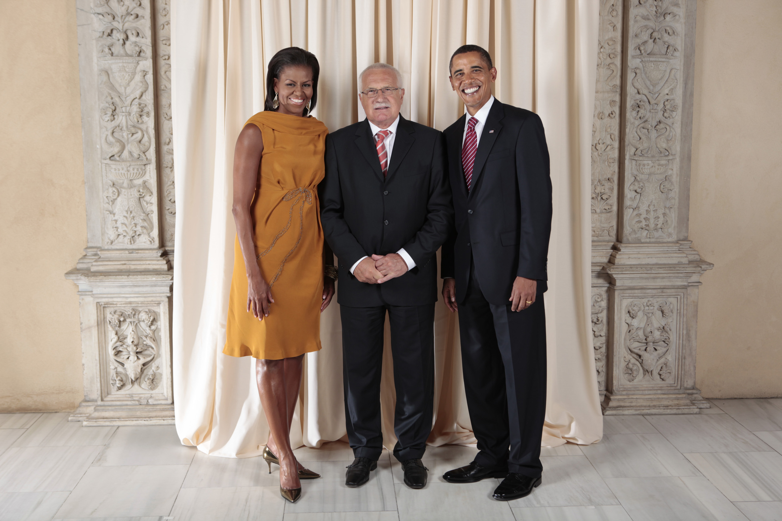 Vaclav Klaus with Obamas