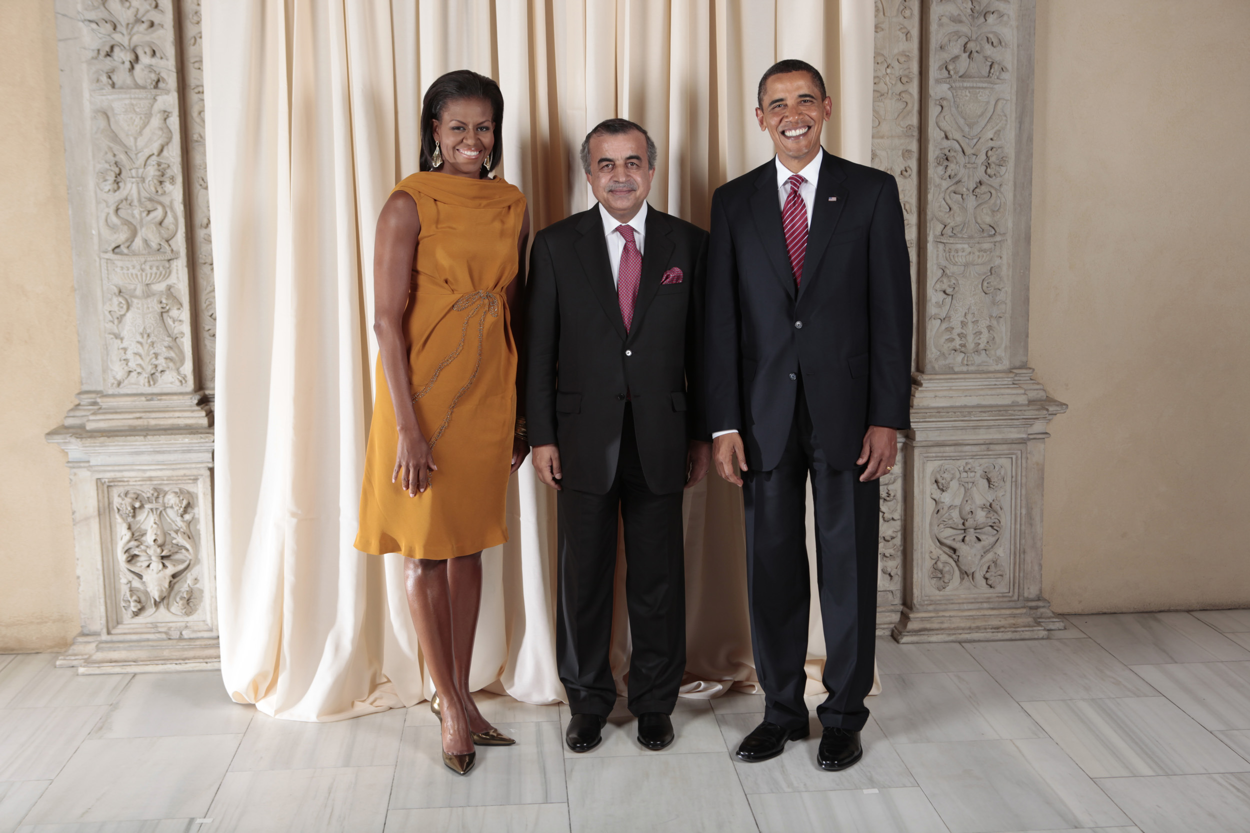 Zahir Tanin with Obamas
