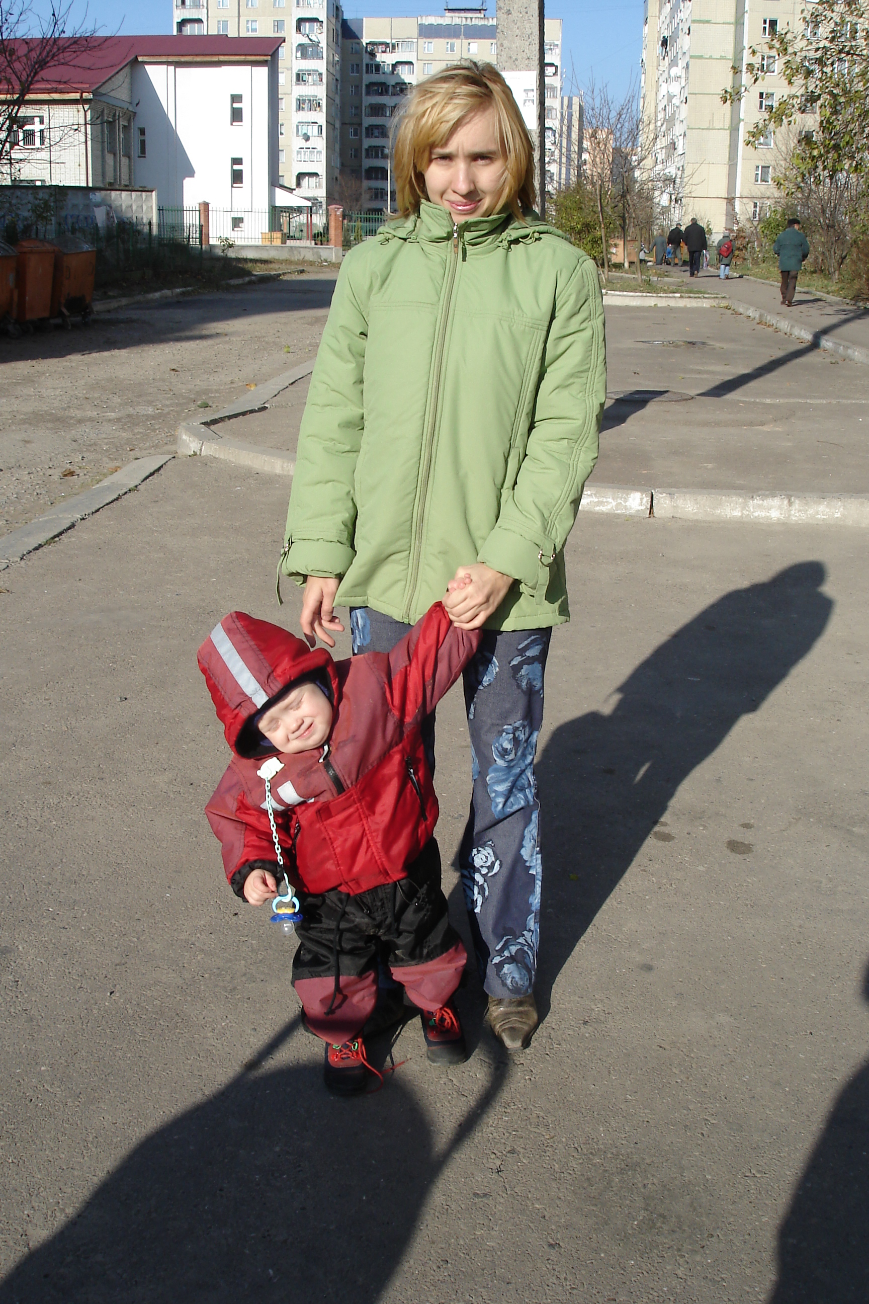 Mother and her baby son