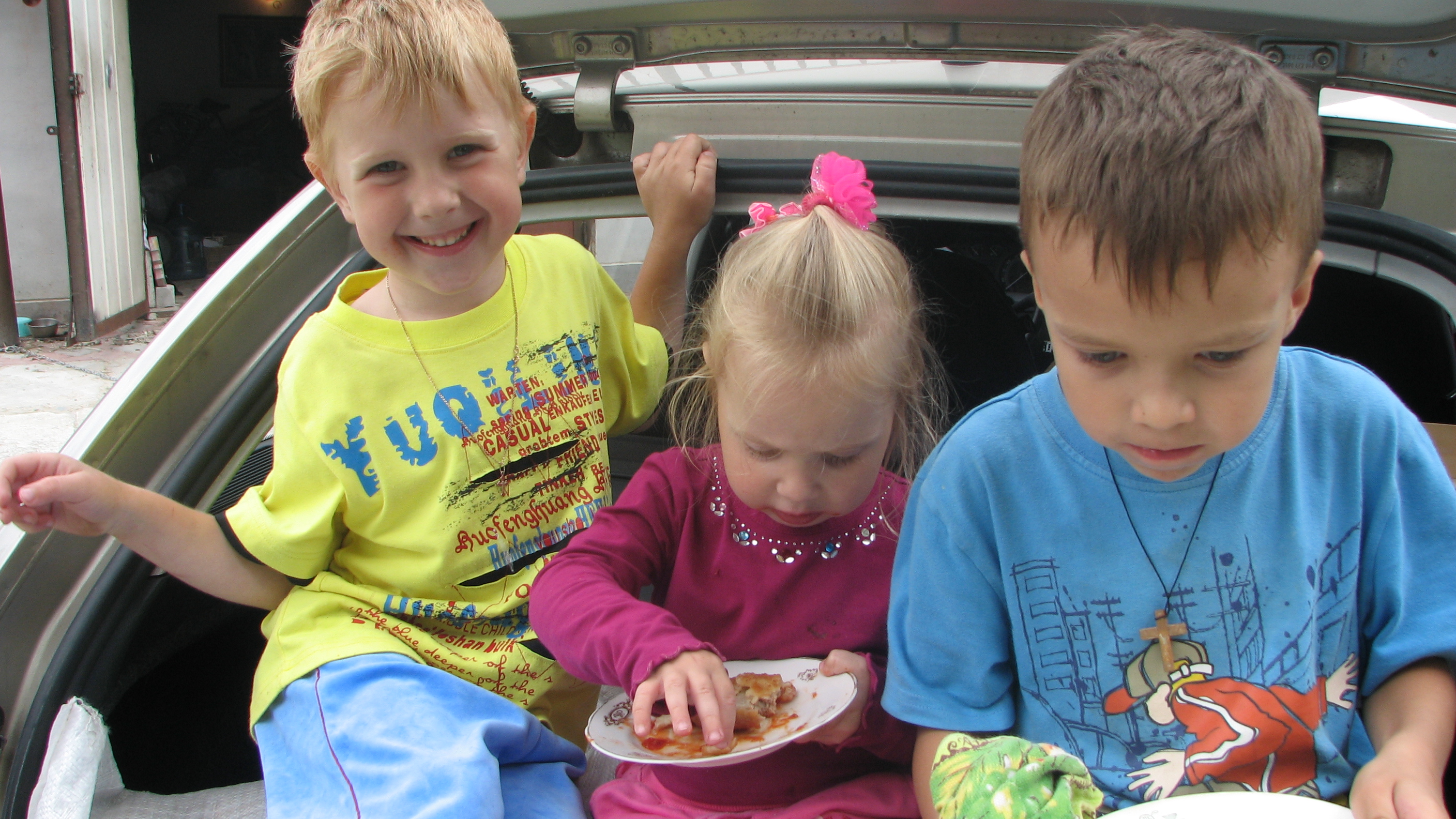 Children having meal