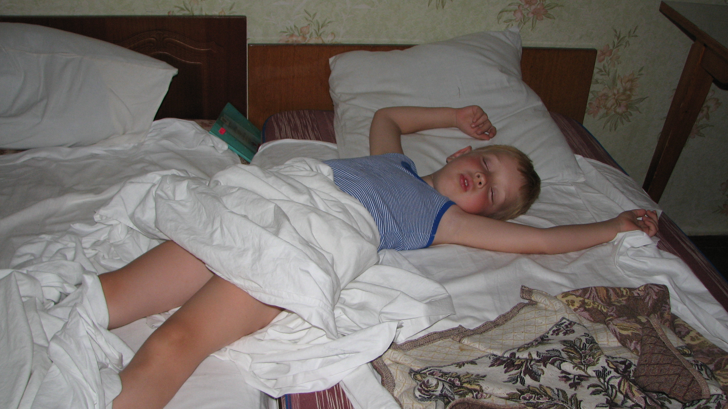 a small boy sleeping