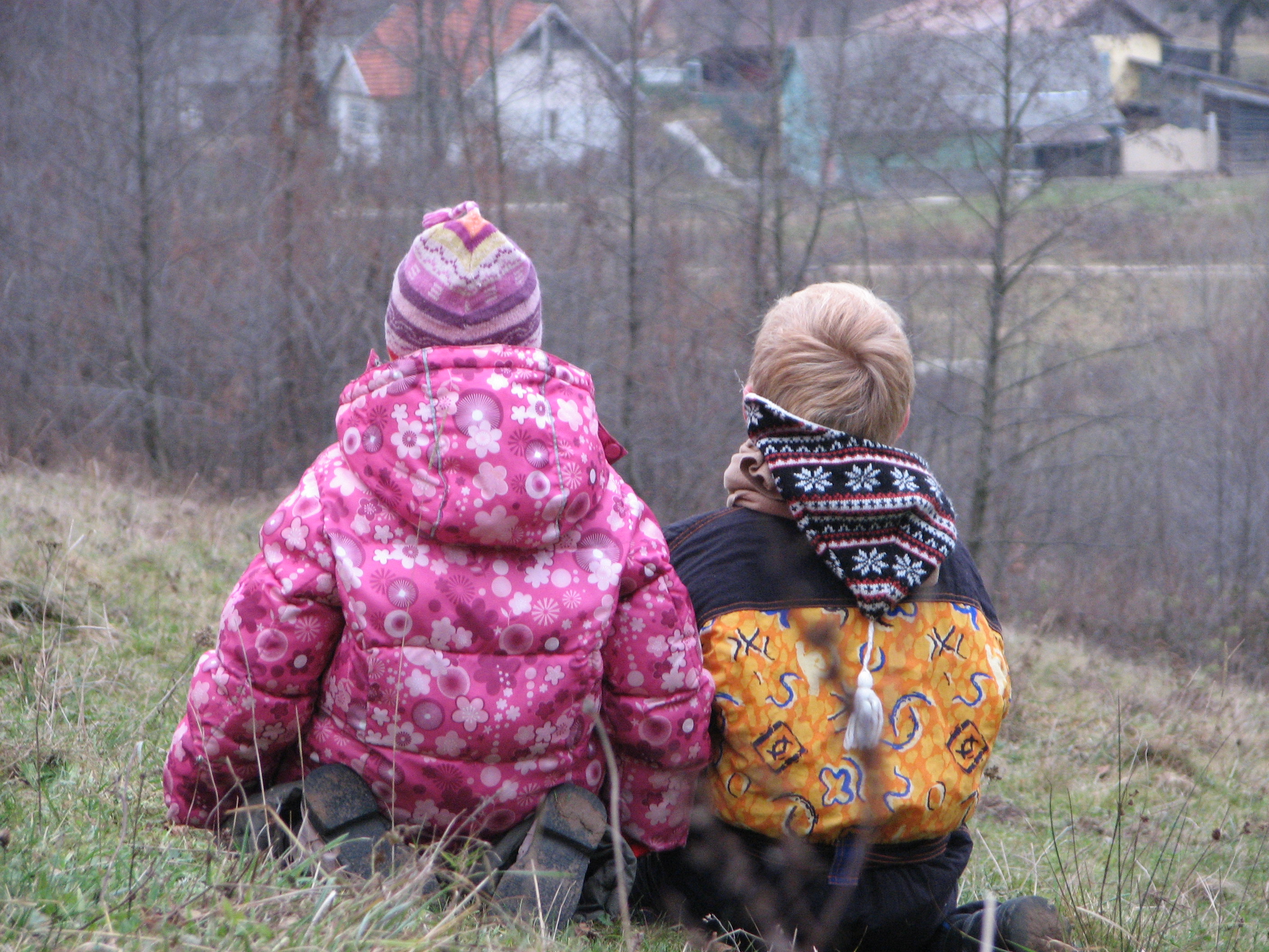 A small boy and a small girl