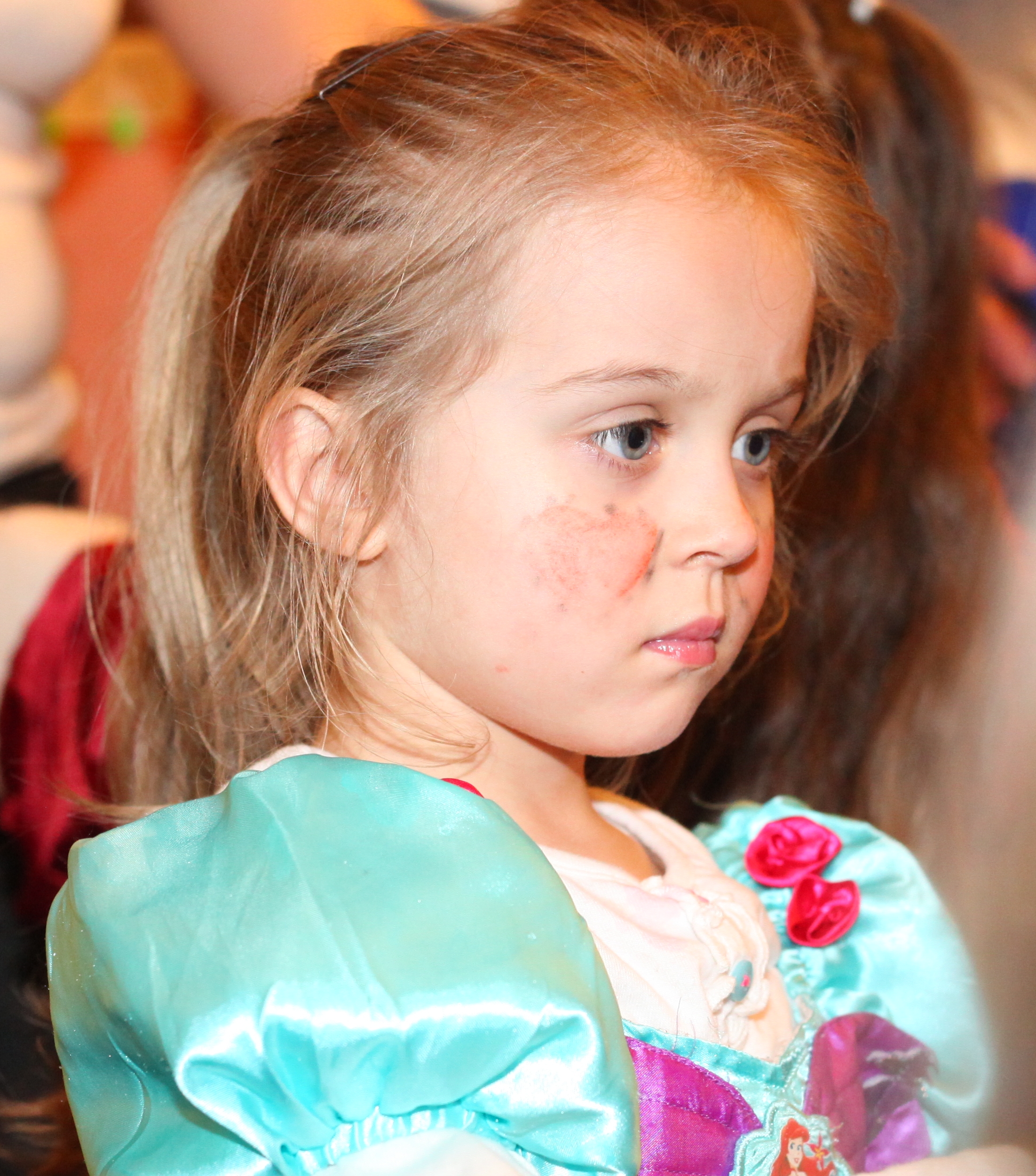 a cute fair-haired child girl in a Catholic kindergarten, photo 15