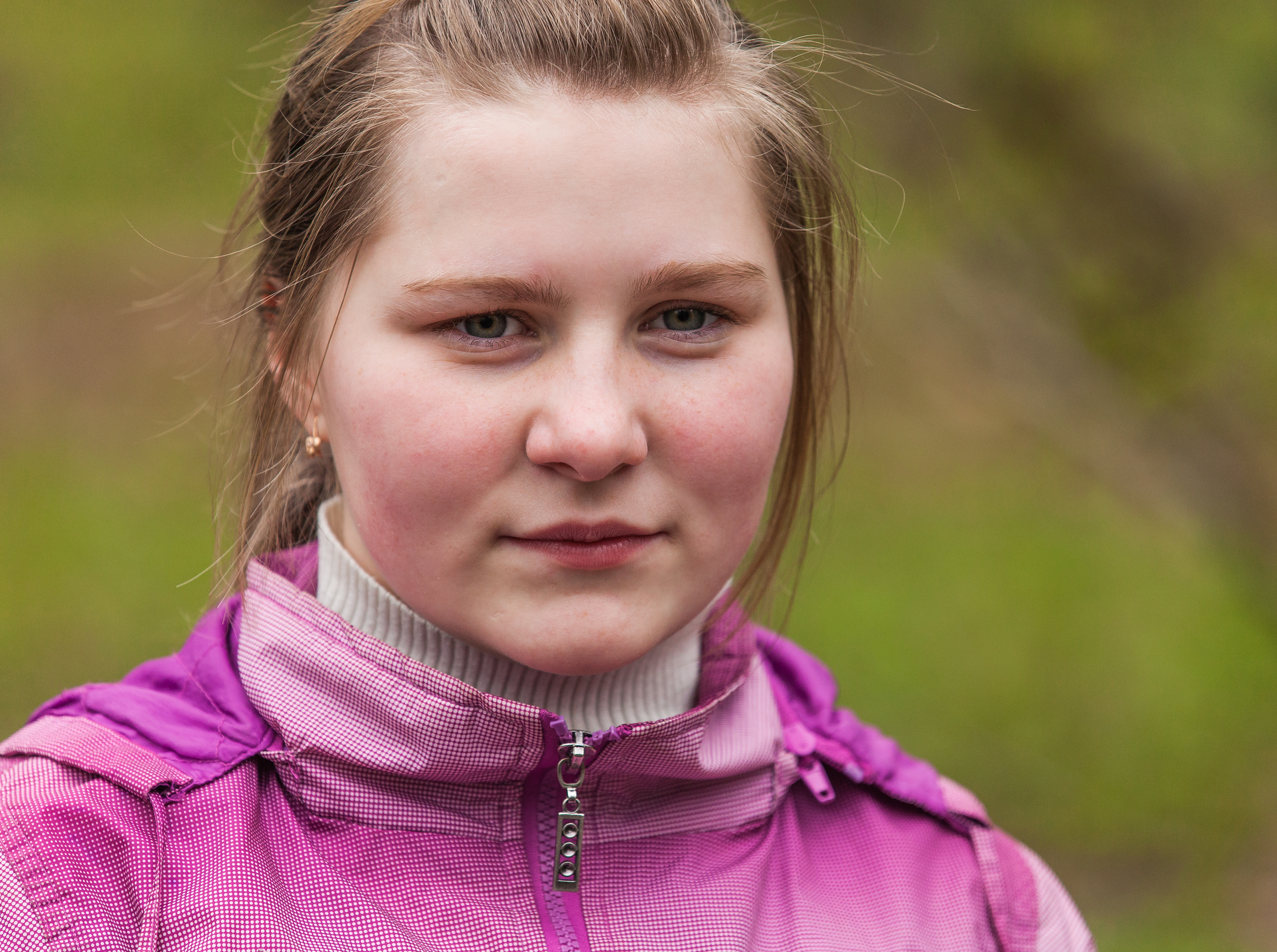 a cute fair-haired Catholic girl photographed in April 2014, headshot 2 out of 2
