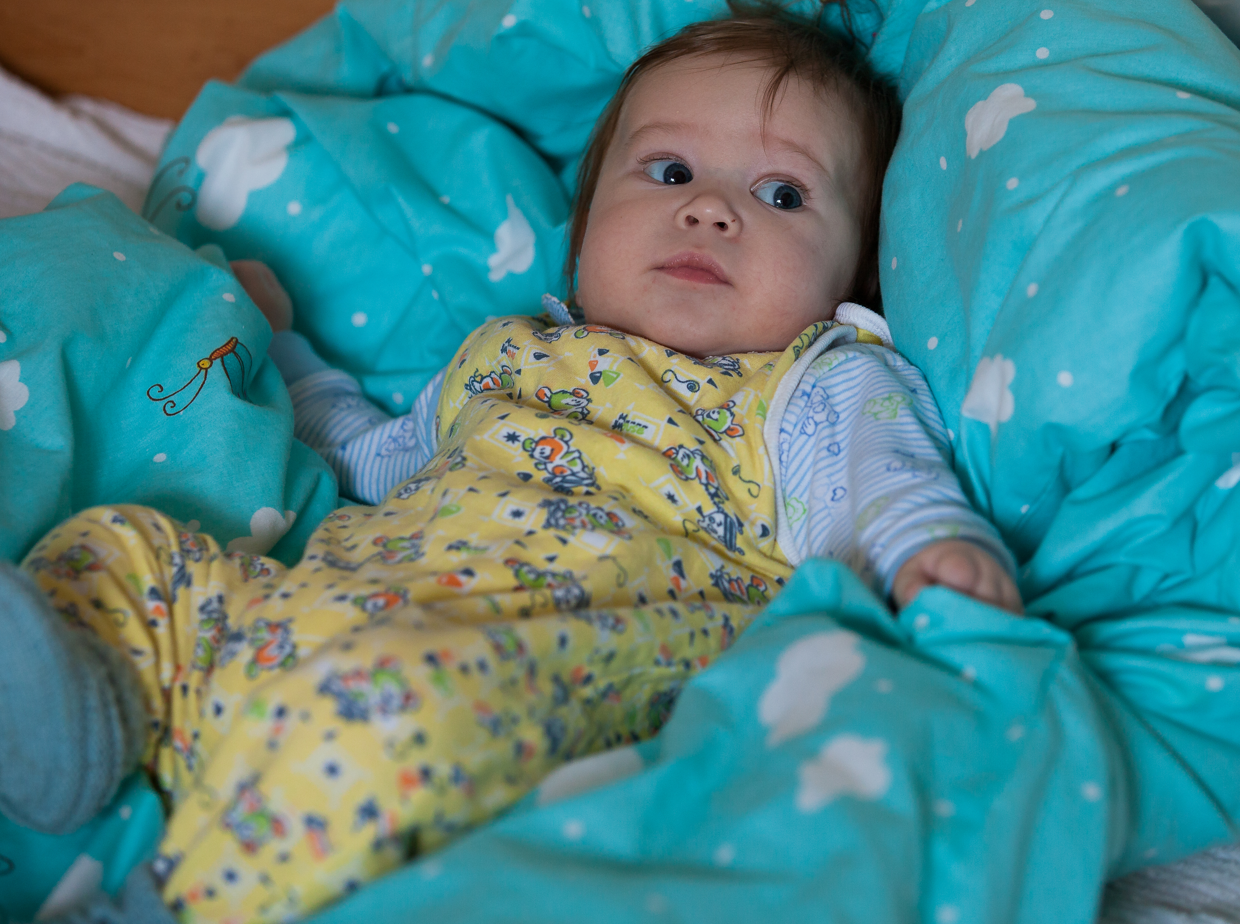 a four-month-old Catholic baby boy photographed in October 2013