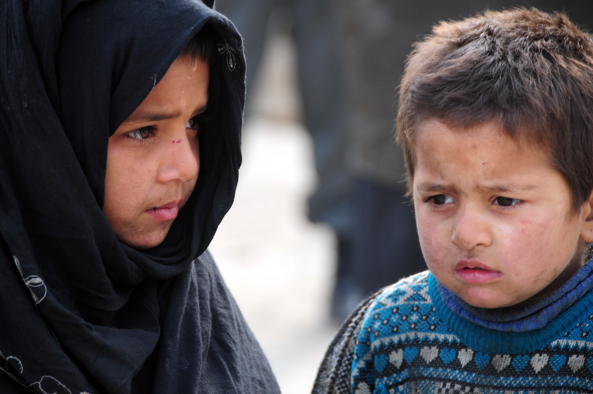 Afghan children show an expression of confusion (4297780903)